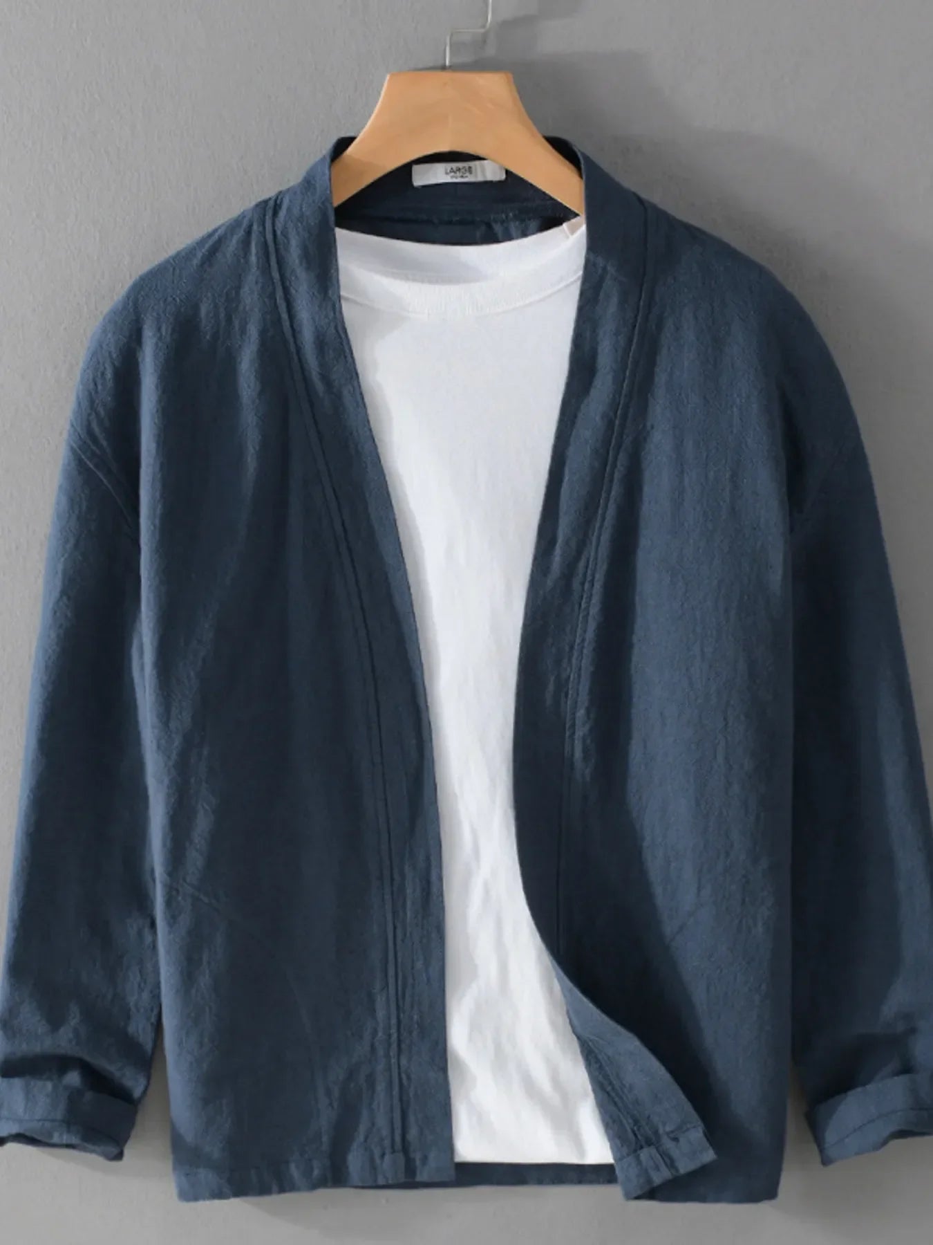 Men's Plus Size Casual Open Front Long Sleeve Top - tif-shop24.de