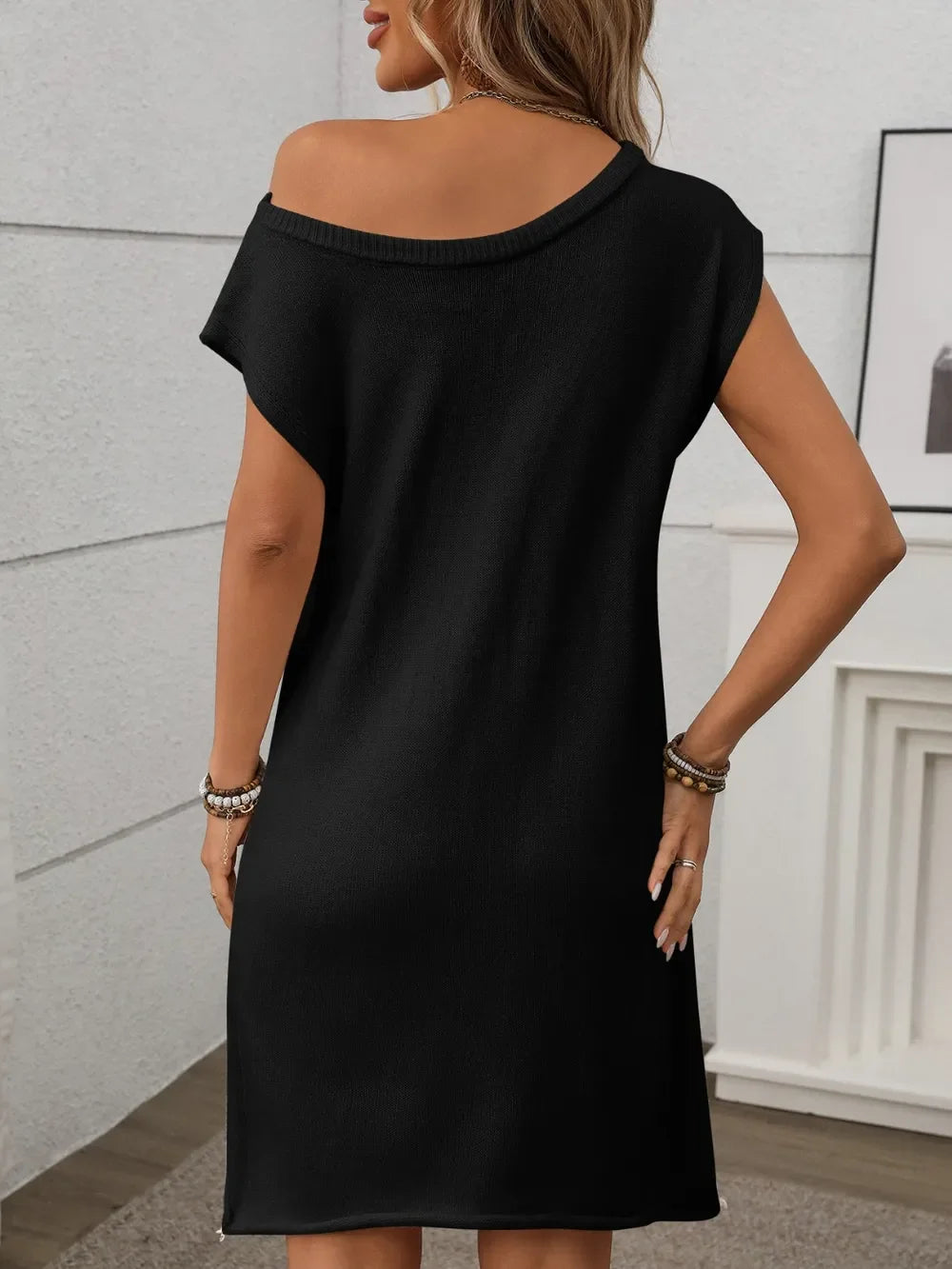 One Shoulder Mini Sweater Dress - tif-shop24.de