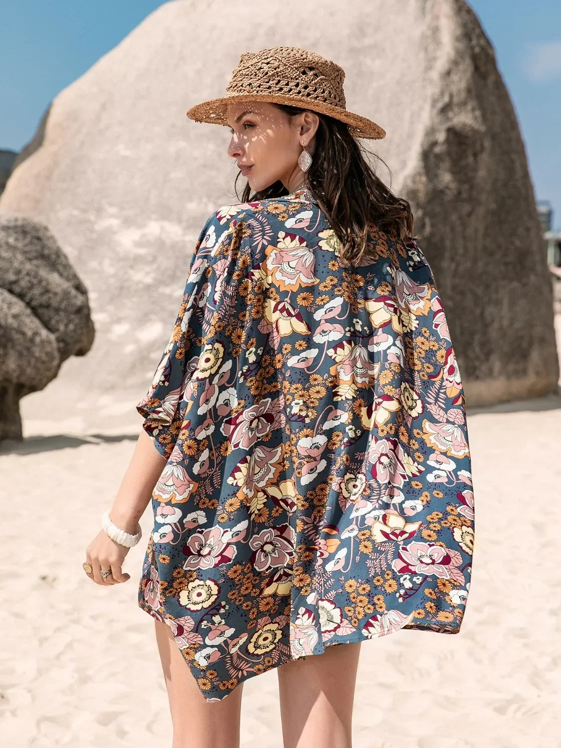 Printed Bra, Cover-Up and Shorts Set - tif-shop24.de