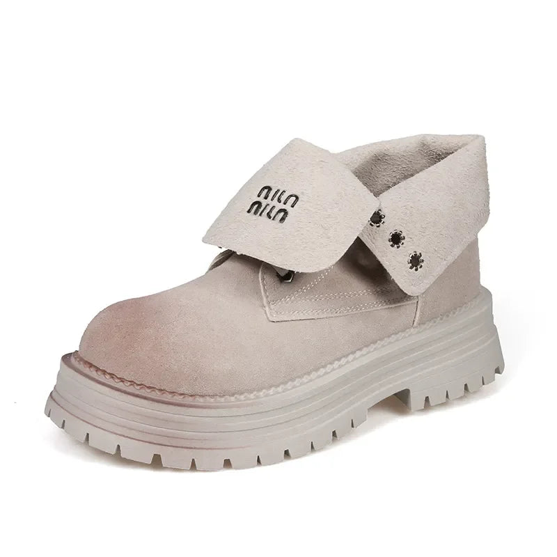 Lace Up Round Toe Platform Boots - tif-shop24.de