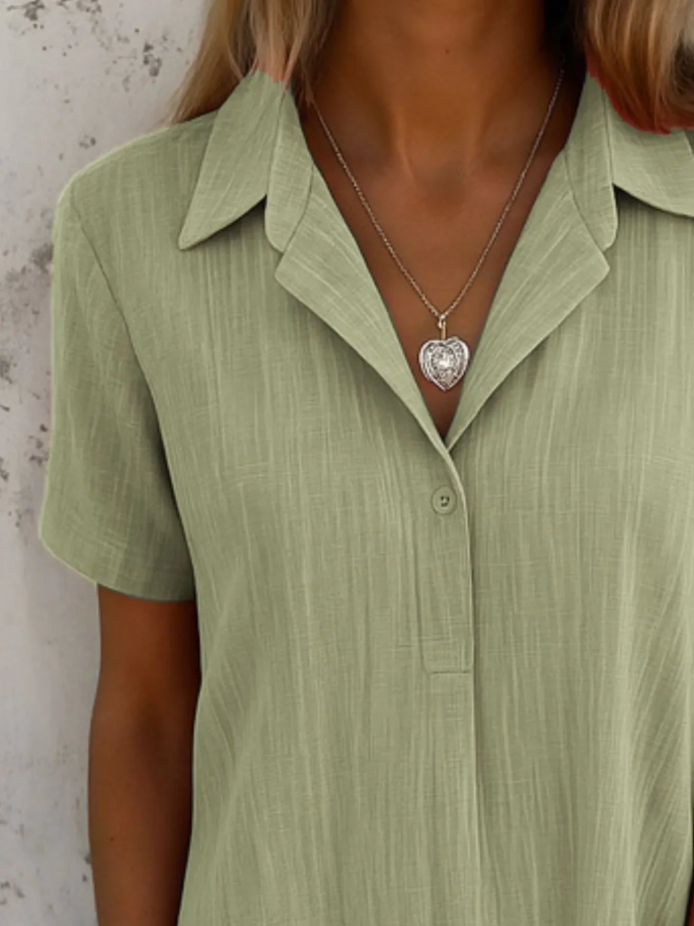 Full Size Short Sleeve Shirt Dress with Collar Plus Size - tif-shop24.de