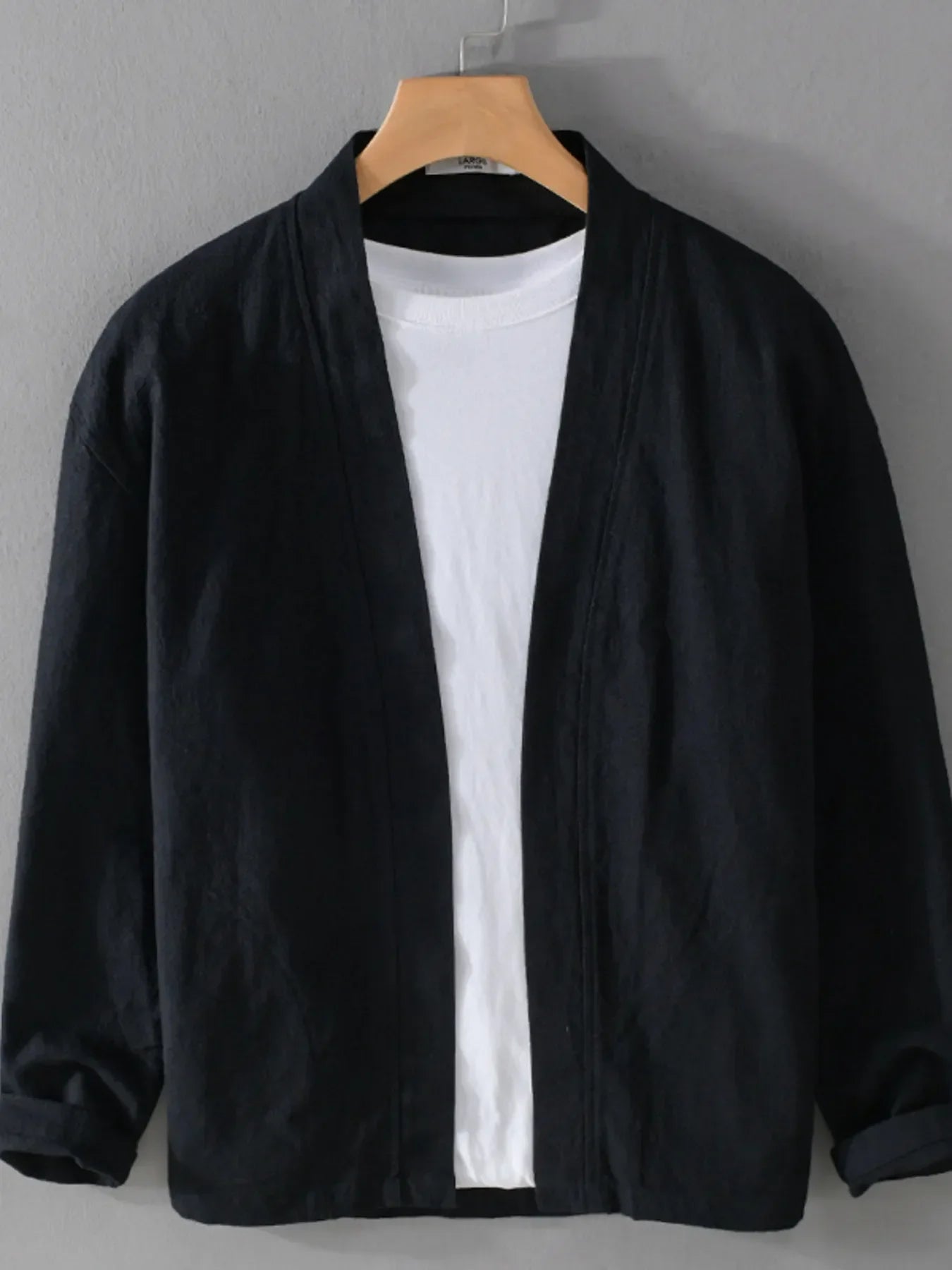 Men's Plus Size Casual Open Front Long Sleeve Top - tif-shop24.de