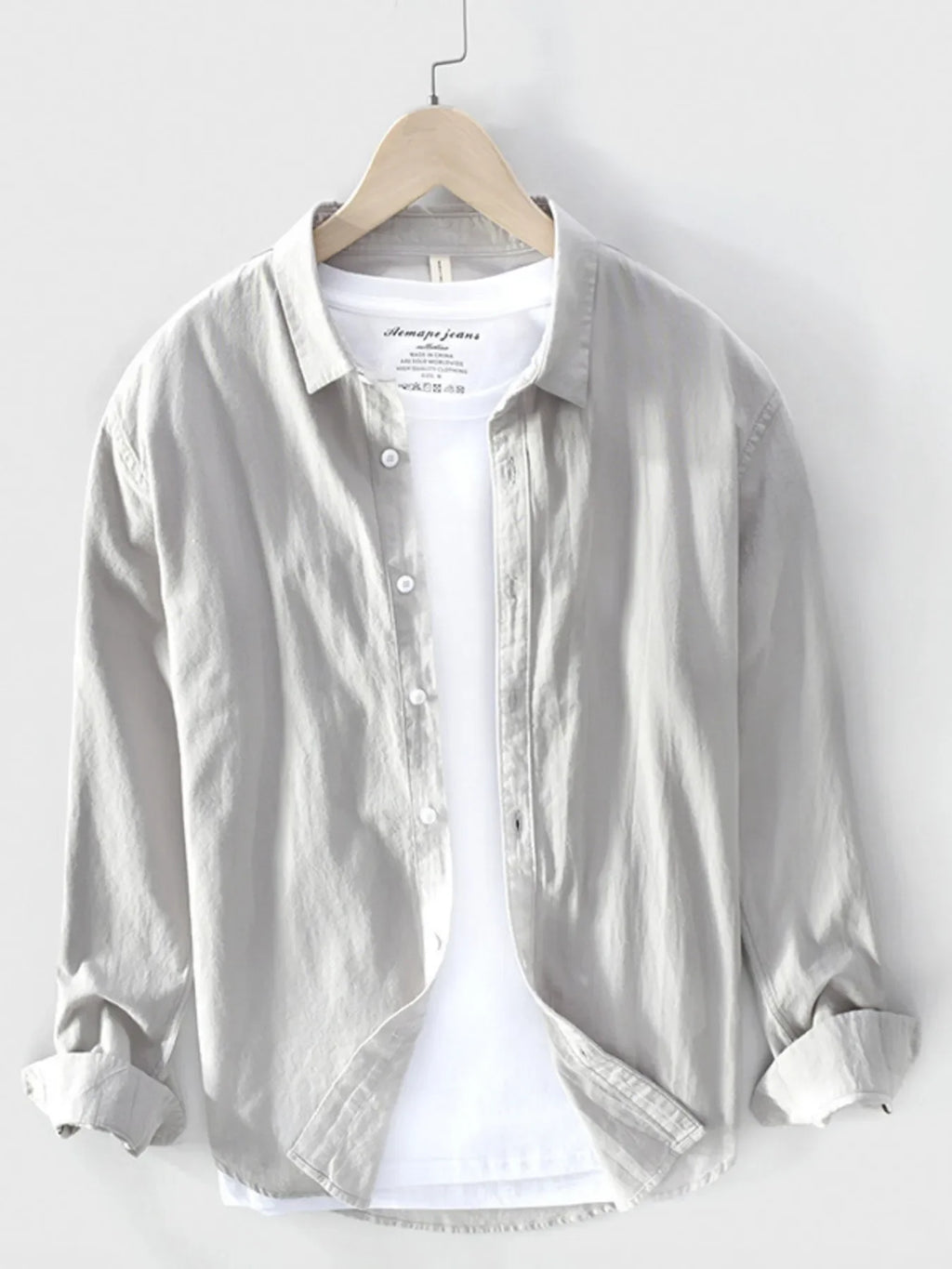 Men's Plus Size Long Sleeve Button-Up Shirt - tif-shop24.de