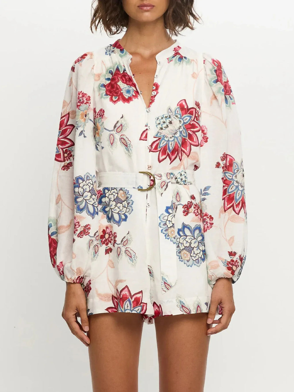Floral Print Long Sleeve Romper - tif-shop24.de