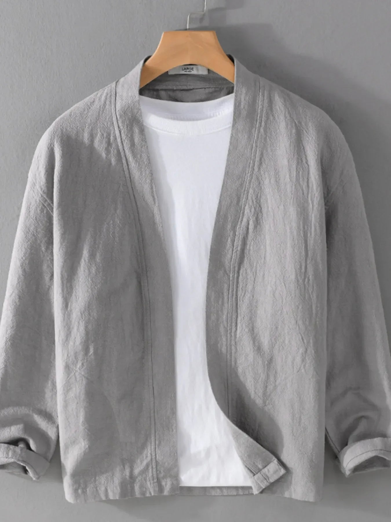 Men's Plus Size Casual Open Front Long Sleeve Top - tif-shop24.de