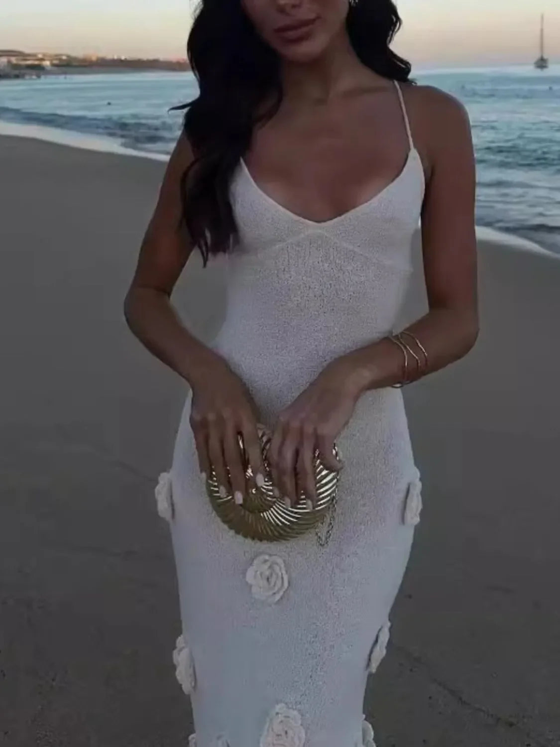 Flower Maxi Sweater Cami Dress - tif-shop24.de