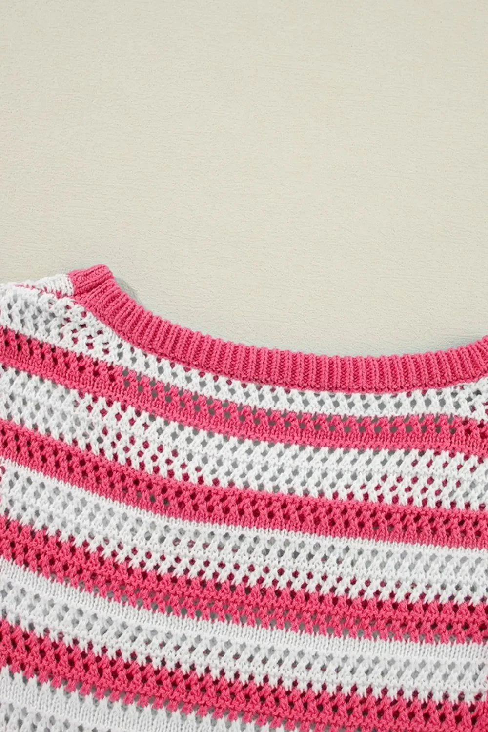 Stripe Hollowed Knit Sleeveless Sweater Dress - tif-shop24.de