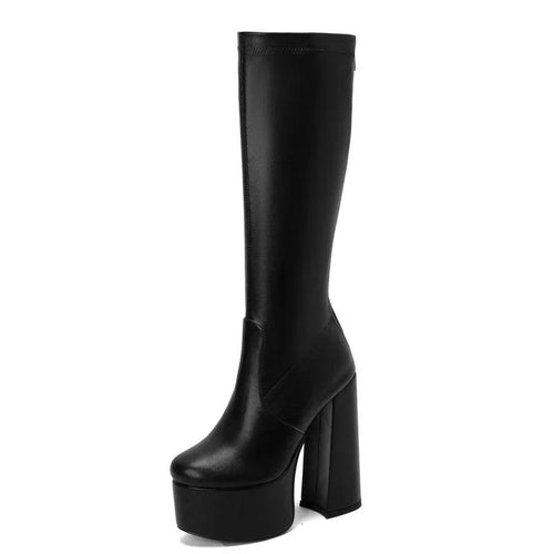 European And American Stretch Boots Waterproof Platform - tif-shop24.de