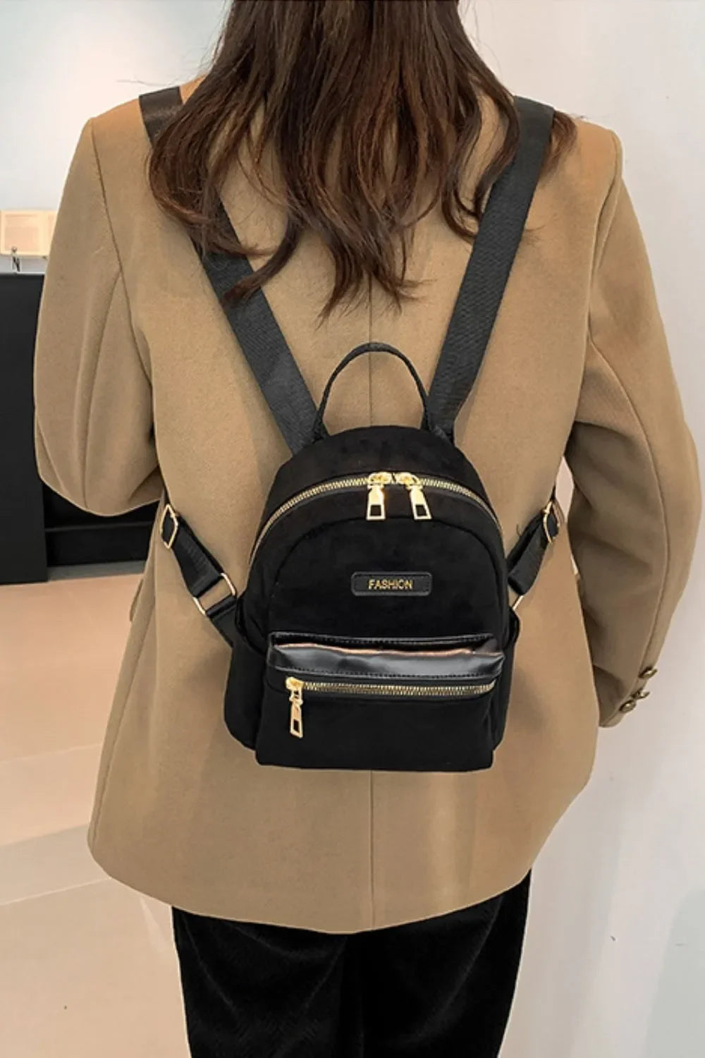 Suede Adjustable Strap Backpack Bag - tif-shop24.de