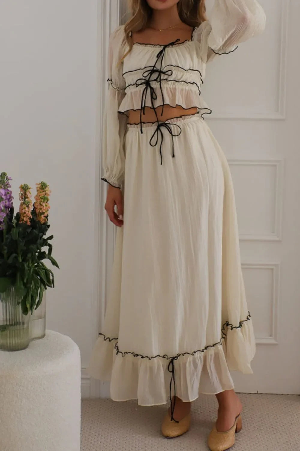 Off-Shoulder Top and Skirt Set - tif-shop24.de