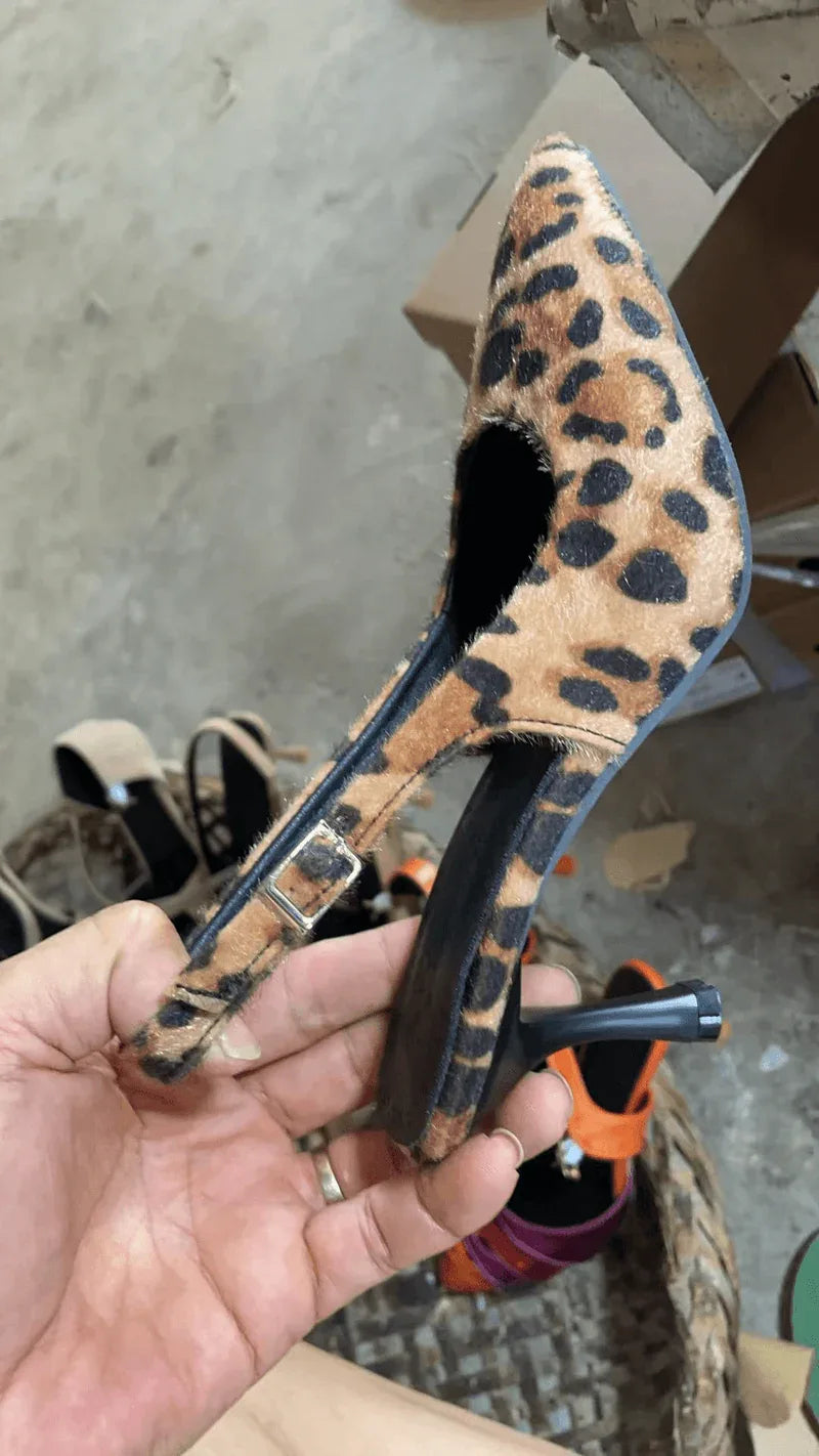 Fashion High-Heeled Pointed-Toe Women's Shoes 40-43 Large Size Slip-On Elegant Sandals - tif-shop24.de