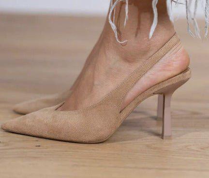 Fashion High-Heeled Pointed-Toe Women's Shoes 40-43 Large Size Slip-On Elegant Sandals - tif-shop24.de