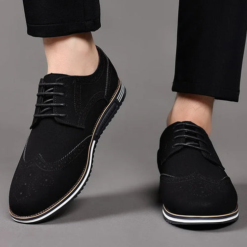 Fashionable men's white sole widened carved leather shoes 