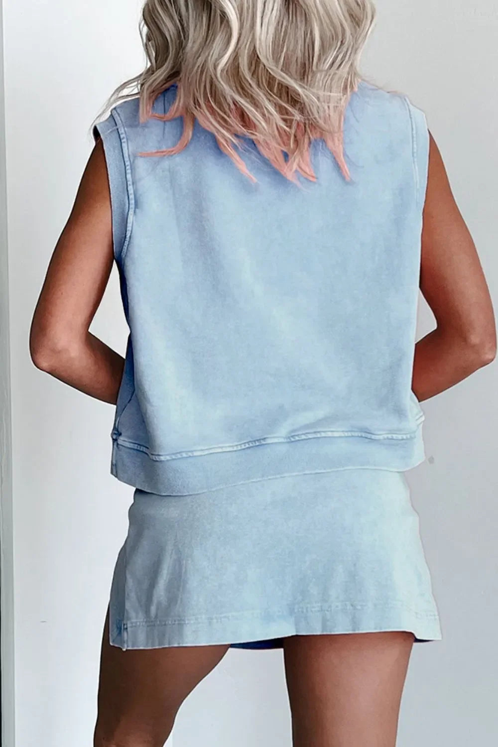 Round Neck Top and Skort Set - tif-shop24.de