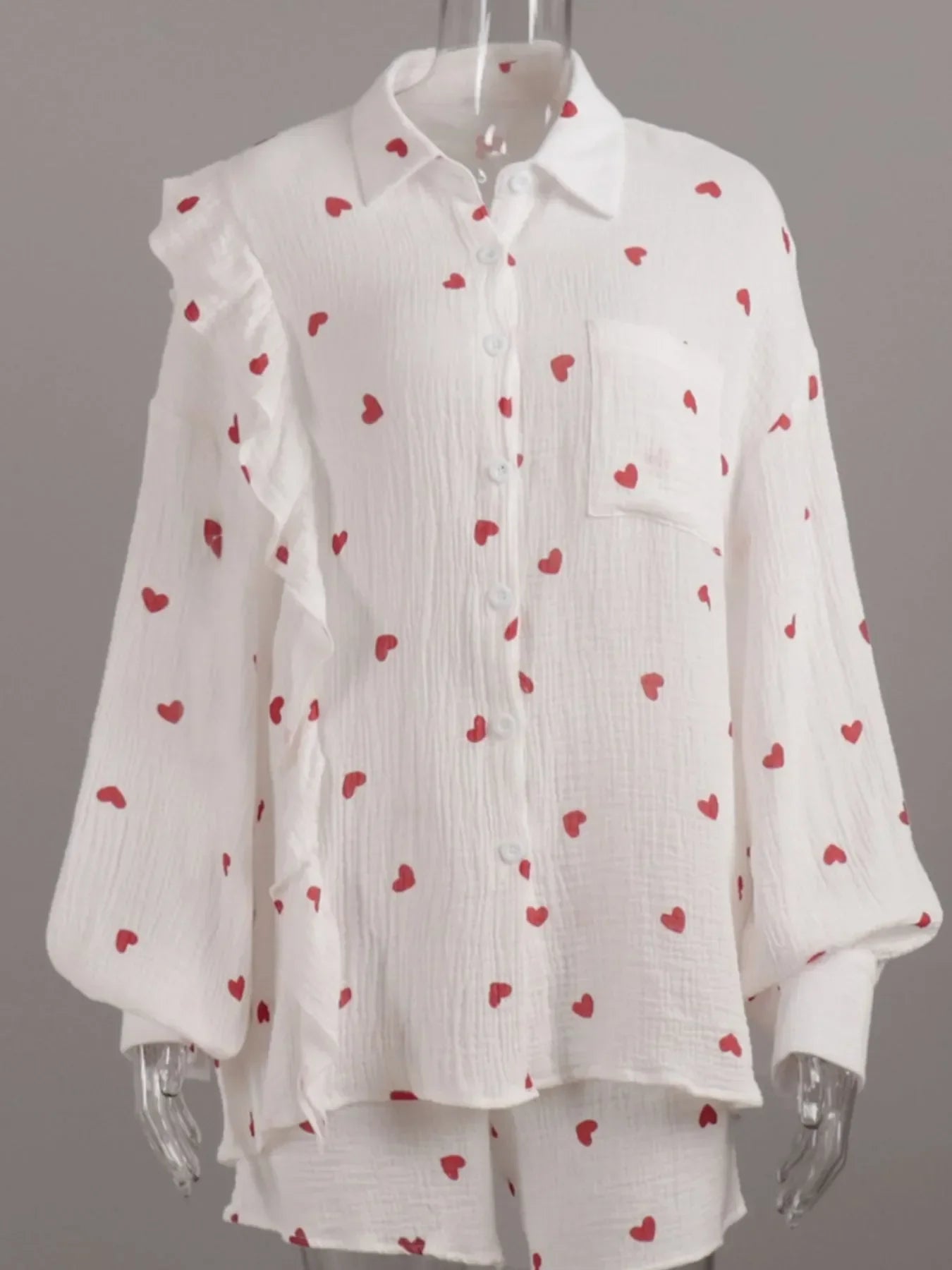 Colorful Heart Print Shirt and Shorts Set - tif-shop24.de