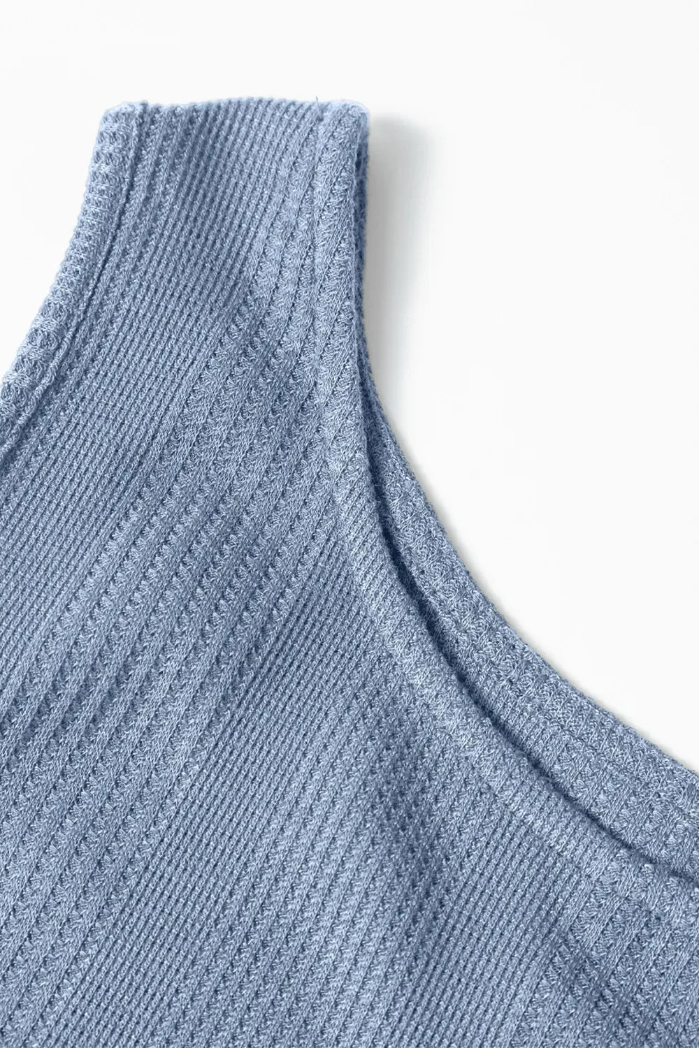 Color Ribbed Ruffle Tank Top and Pants Set - tif-shop24.de