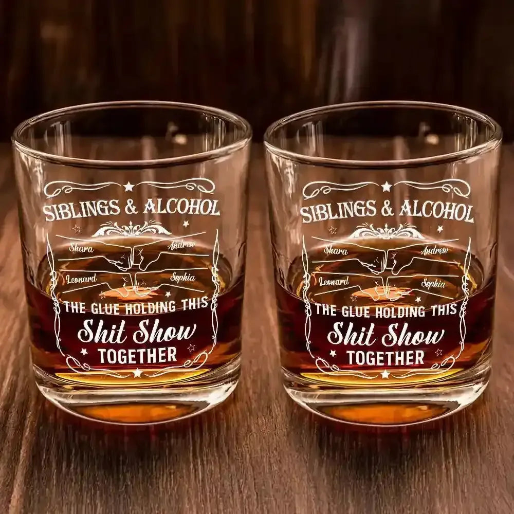 Friends & Alcohol The Glue Holding This Together - Personalized Whiskey Glass - tif-shop24.de