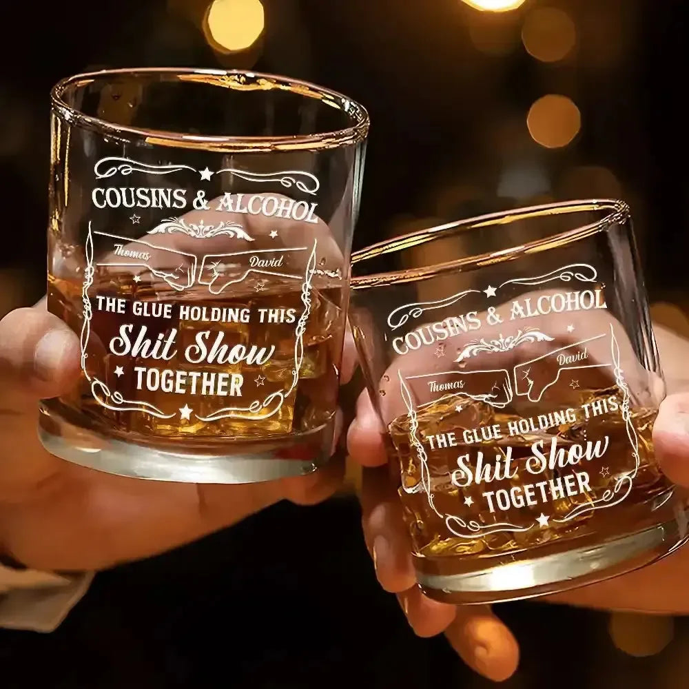 Friends & Alcohol The Glue Holding This Together - Personalized Whiskey Glass - tif-shop24.de