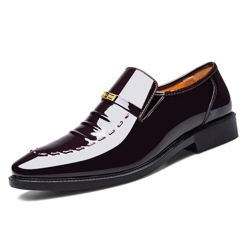 Large size leather shoes men's breathable Korean style shoe