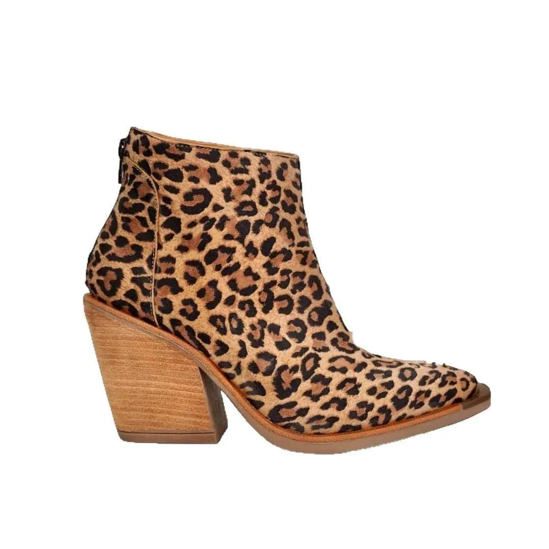Leopard Pointed Ankle High-top Back Zipper Pull-up Boots For Women - tif-shop24.de