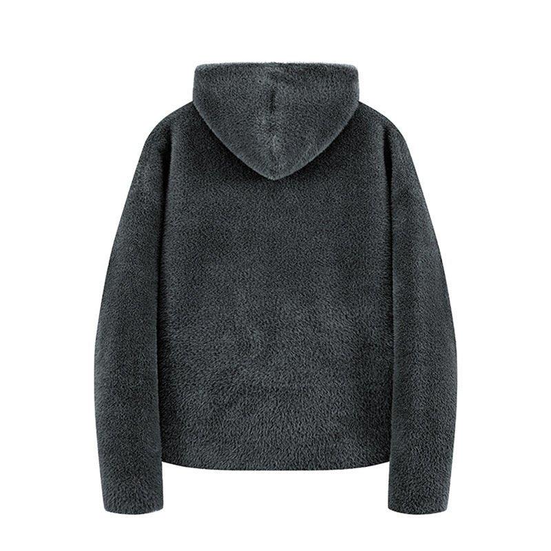 Lined Hooded Zip-Up Knit Sweater for Men Loose Fit Soft and Warm Long Sleeve Casual Style - tif-shop24.de