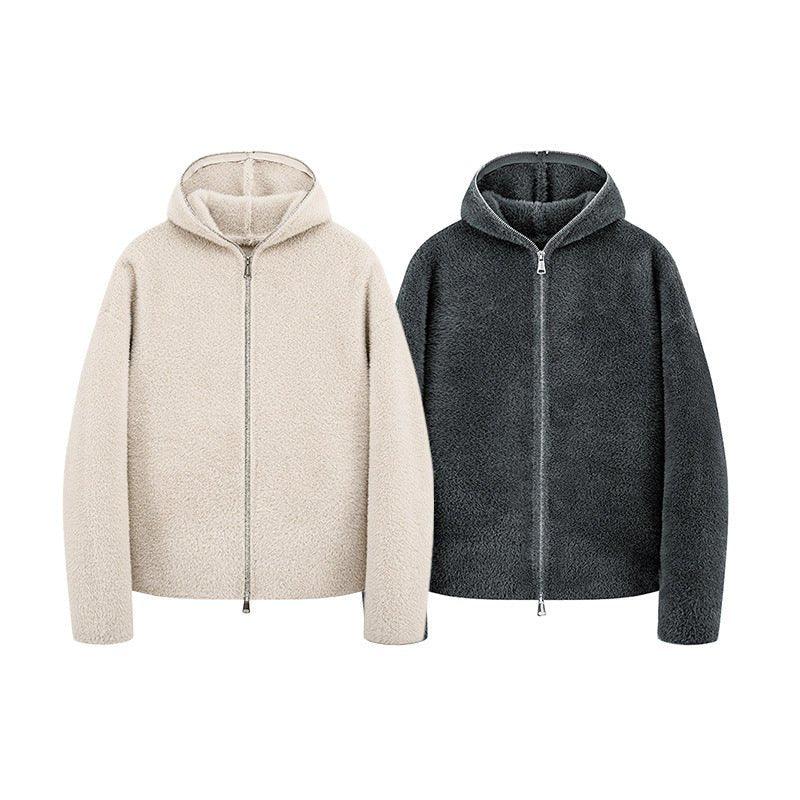 Lined Hooded Zip-Up Knit Sweater for Men Loose Fit Soft and Warm Long Sleeve Casual Style - tif-shop24.de