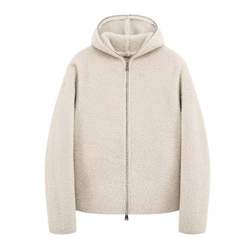Lined Hooded Zip-Up Knit Sweater for Men Loose Fit Soft and Warm Long Sleeve Casual Style - tif-shop24.de