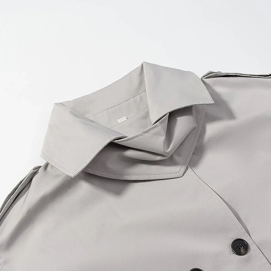 Long sleeved double breasted loose jacket windbreaker for women - tif-shop24.de