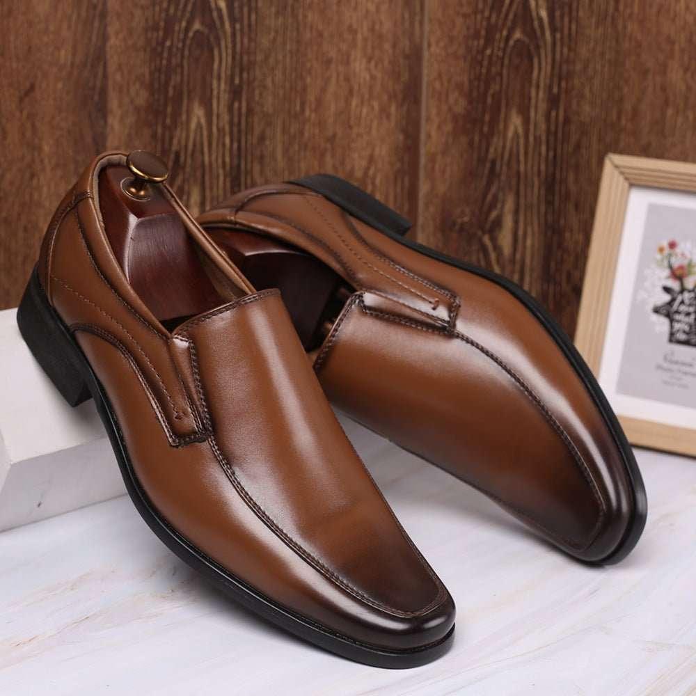 Men's leather shoes, men's color polishing shoes, men's shoes, one foot stepping men's leather shoes, small square toe Japanese men's leather shoes - tif-shop24.de