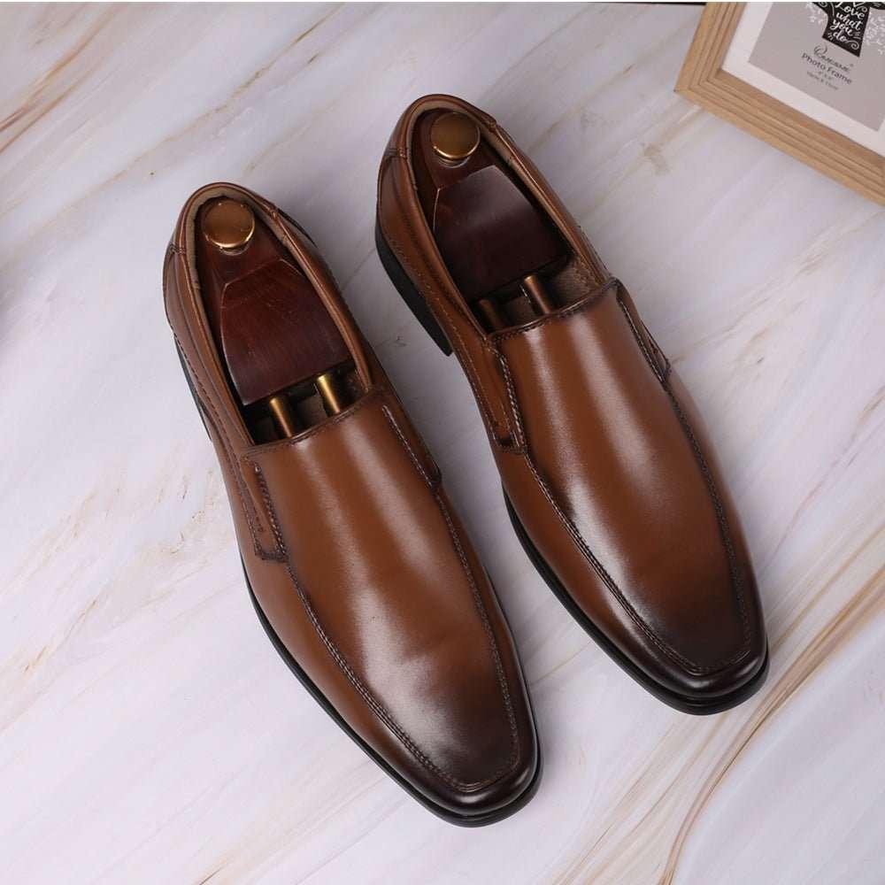 Men's leather shoes, men's color polishing shoes, men's shoes, one foot stepping men's leather shoes, small square toe Japanese men's leather shoes - tif-shop24.de