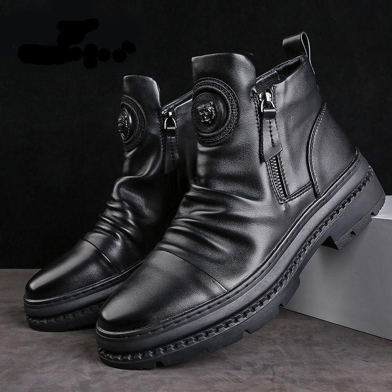 Men's versatile zipper shoes Korean version Martin boots 