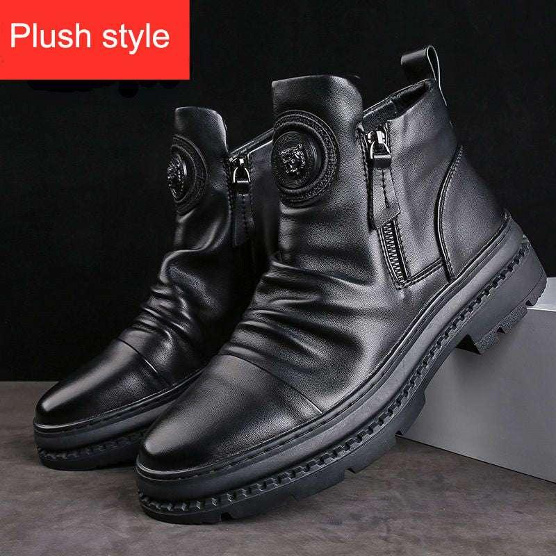 Men's versatile zipper shoes Korean version Martin boots 