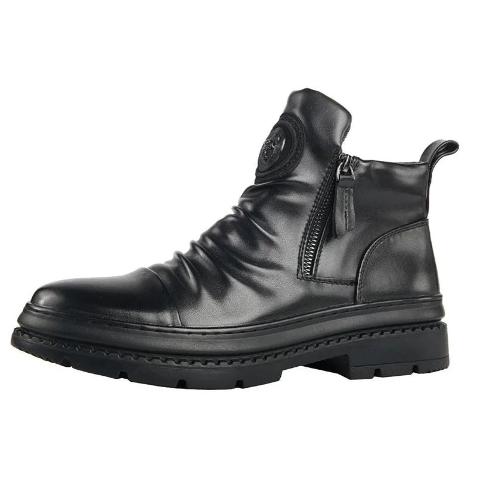 Men's versatile zipper shoes Korean version Martin boots 