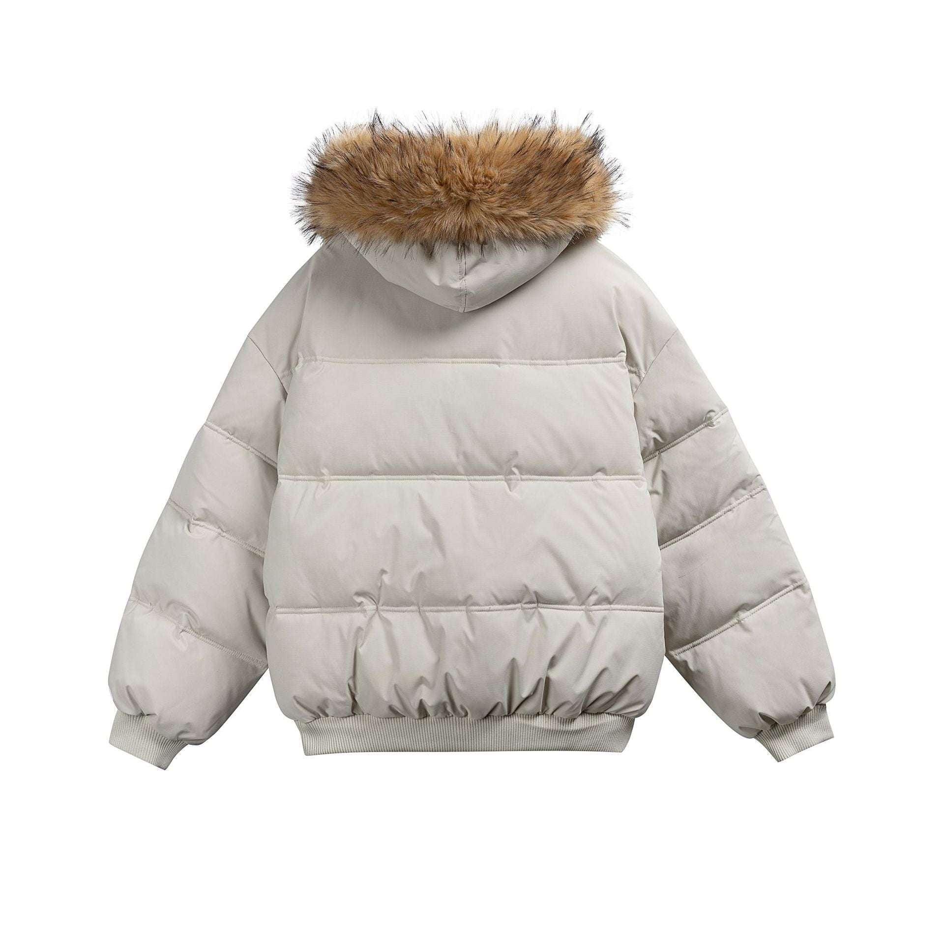 Parka Coat with Hood and Fur Collar Thickened Warm Winter Jacket for Men and Women - tif-shop24.de