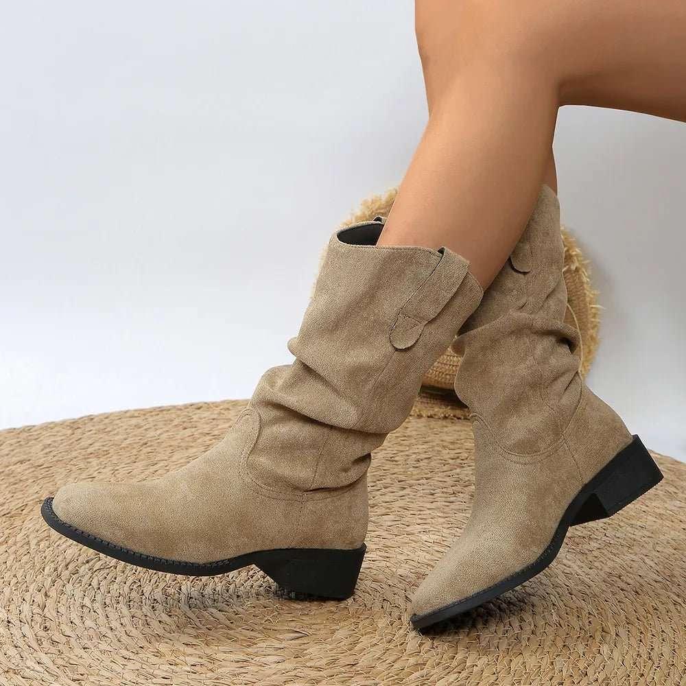 Pleated Pull-On Western Cowboy Boots - tif-shop24.de