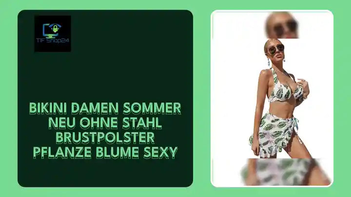 Bikini Damen Sommer neu ohne Stahl Brustpolster Pflanze Blume sexy by@Outfy