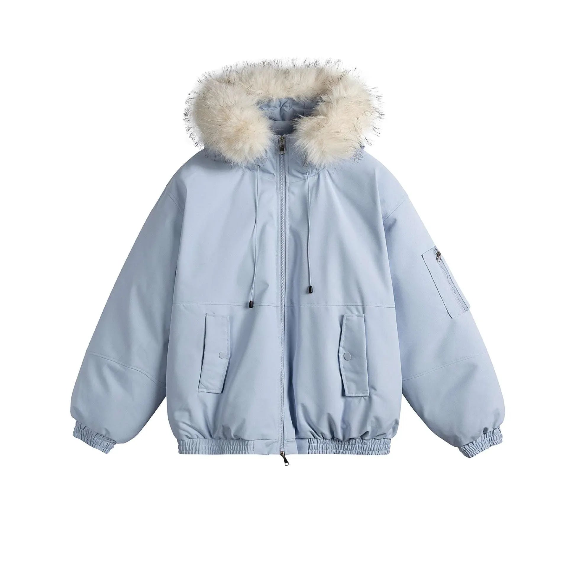 Removable Fur Collar Hooded Thickened Warm Parka Jacket - tif-shop24.de