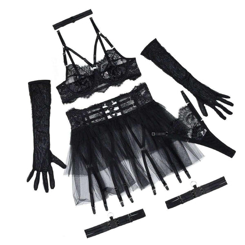 Luxury Elegante lingerie lace see through mesh fluffy skirt