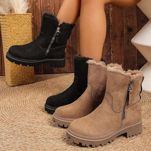Damen Schneestiefel Winter Warm Gefüttert Rutschfest