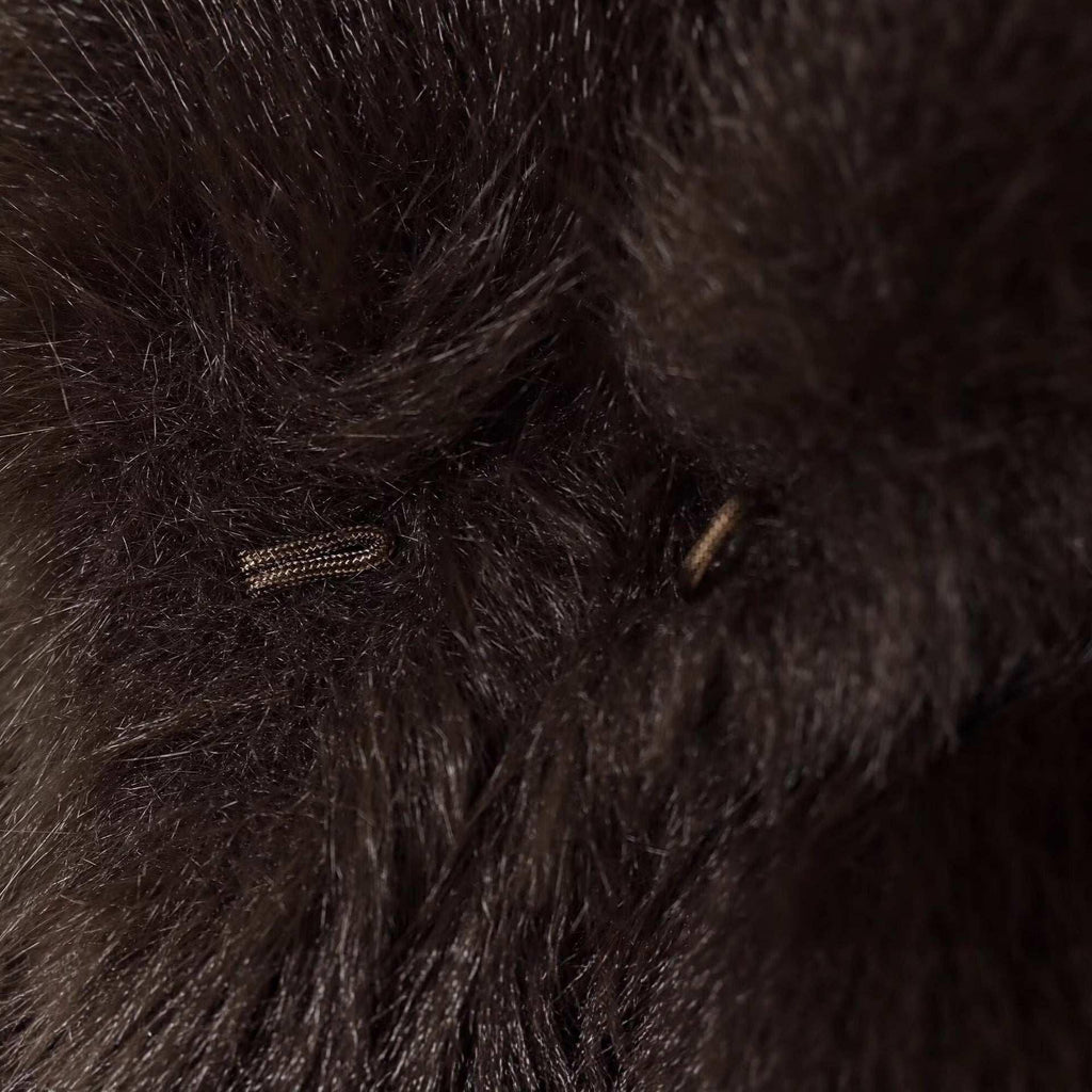 Temperament collar long sleeved faux fur effect jacket for women - tif-shop24.de