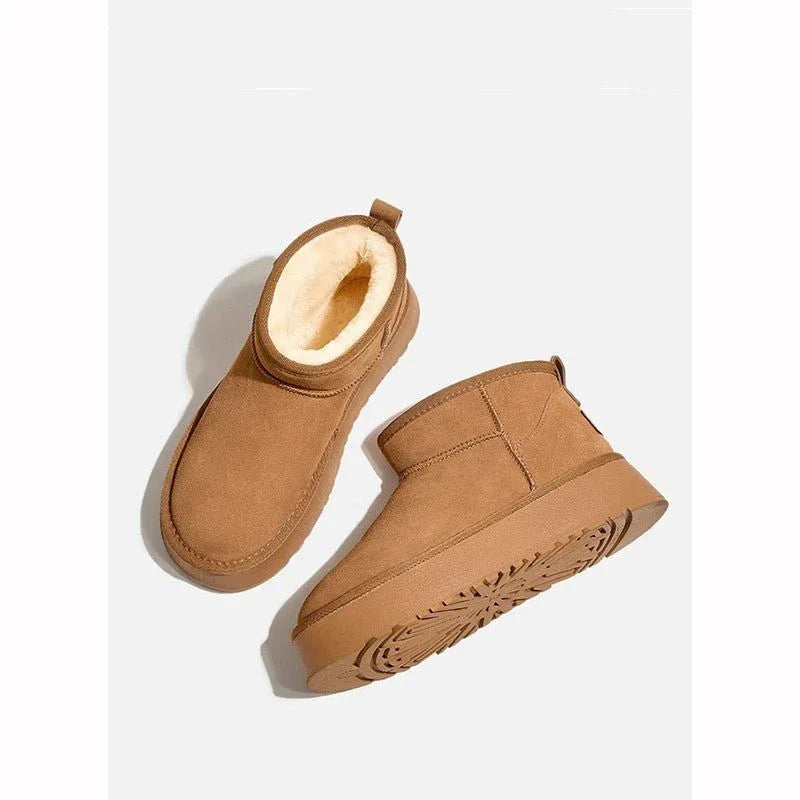 Thick velvet waterproof sponge cake short tube height increasing cotton shoes - tif-shop24.de