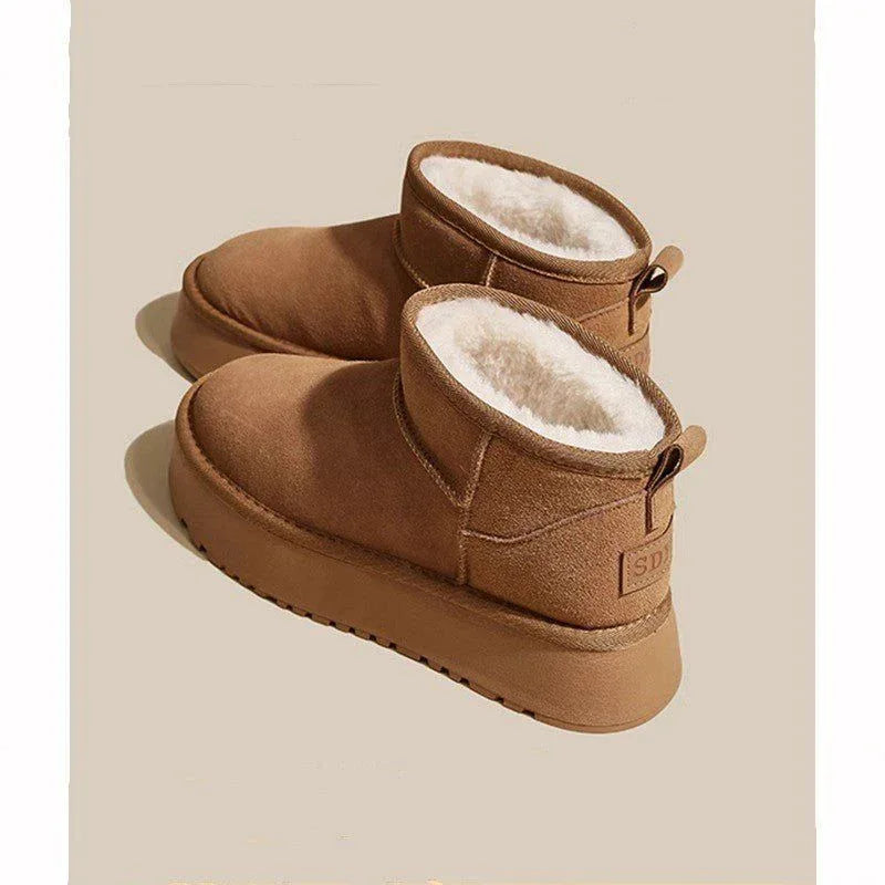 Thick velvet waterproof sponge cake short tube height increasing cotton shoes - tif-shop24.de