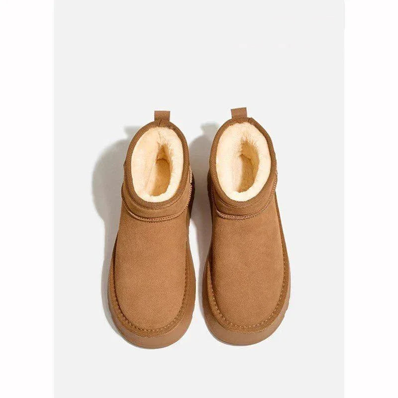 Thick velvet waterproof sponge cake short tube height increasing cotton shoes - tif-shop24.de