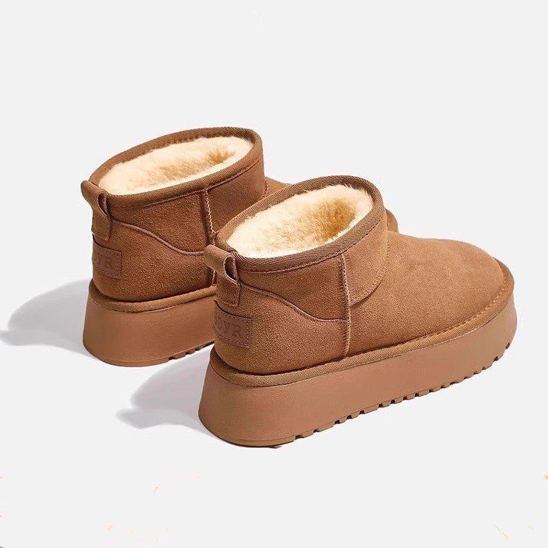 Thick velvet waterproof sponge cake short tube height increasing cotton shoes - tif-shop24.de