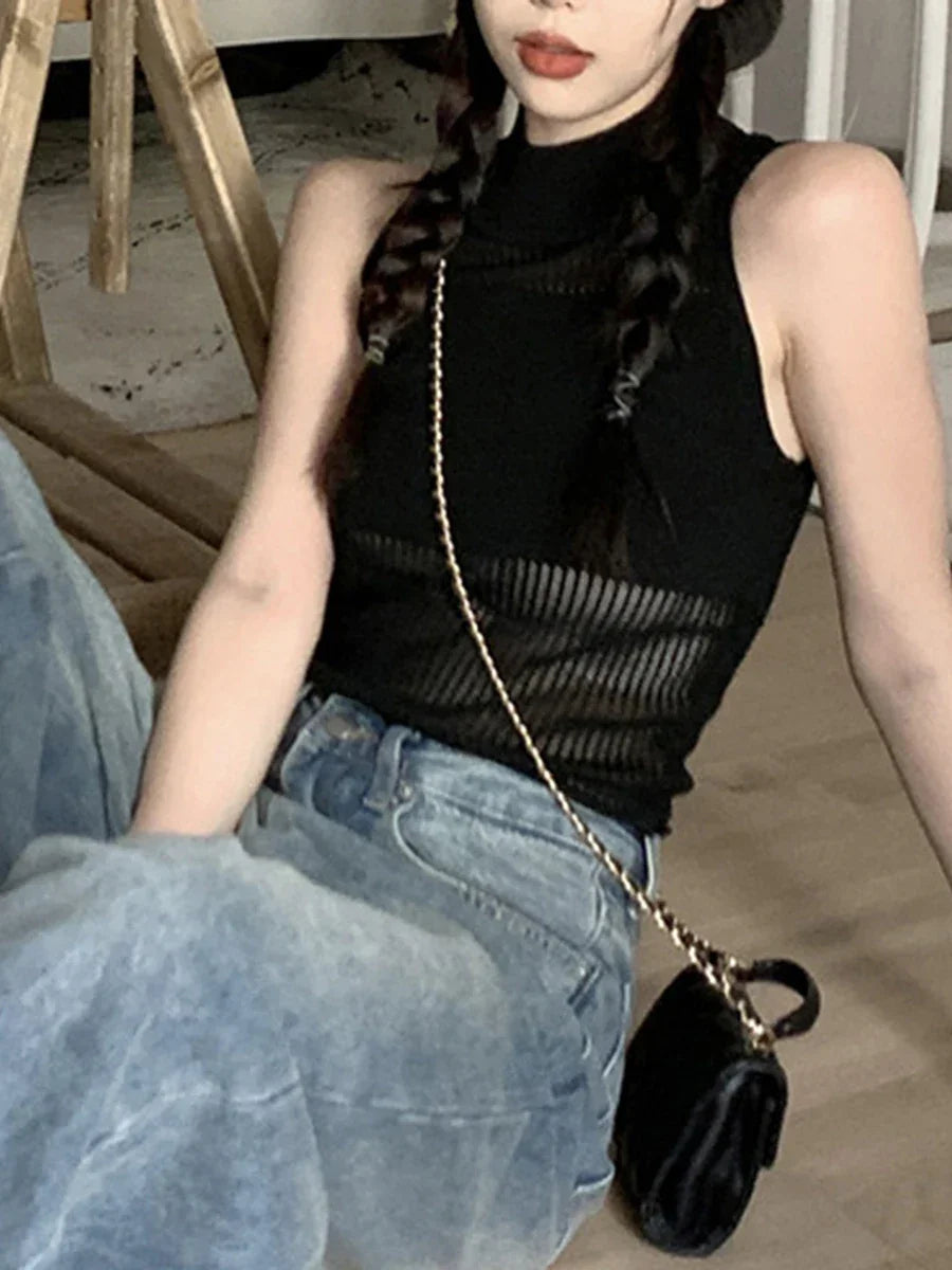 New Come Y2K D Häkelstrick Crop Tops Durchsichtige Bluse Langarm Crop Shirt Clubwear Sexy Strand Cover | tif-shop24.de