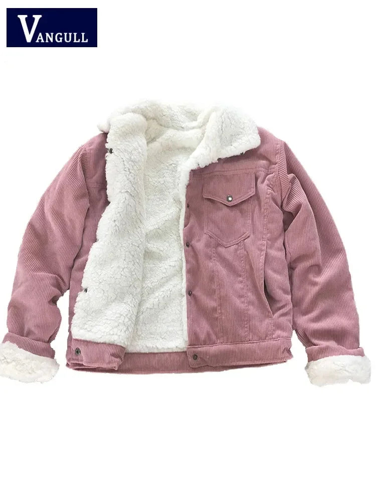 Warme Cord Gepolsterte Dicke Samt Solide Langarm Kurze Jacke | tif-shop24.de