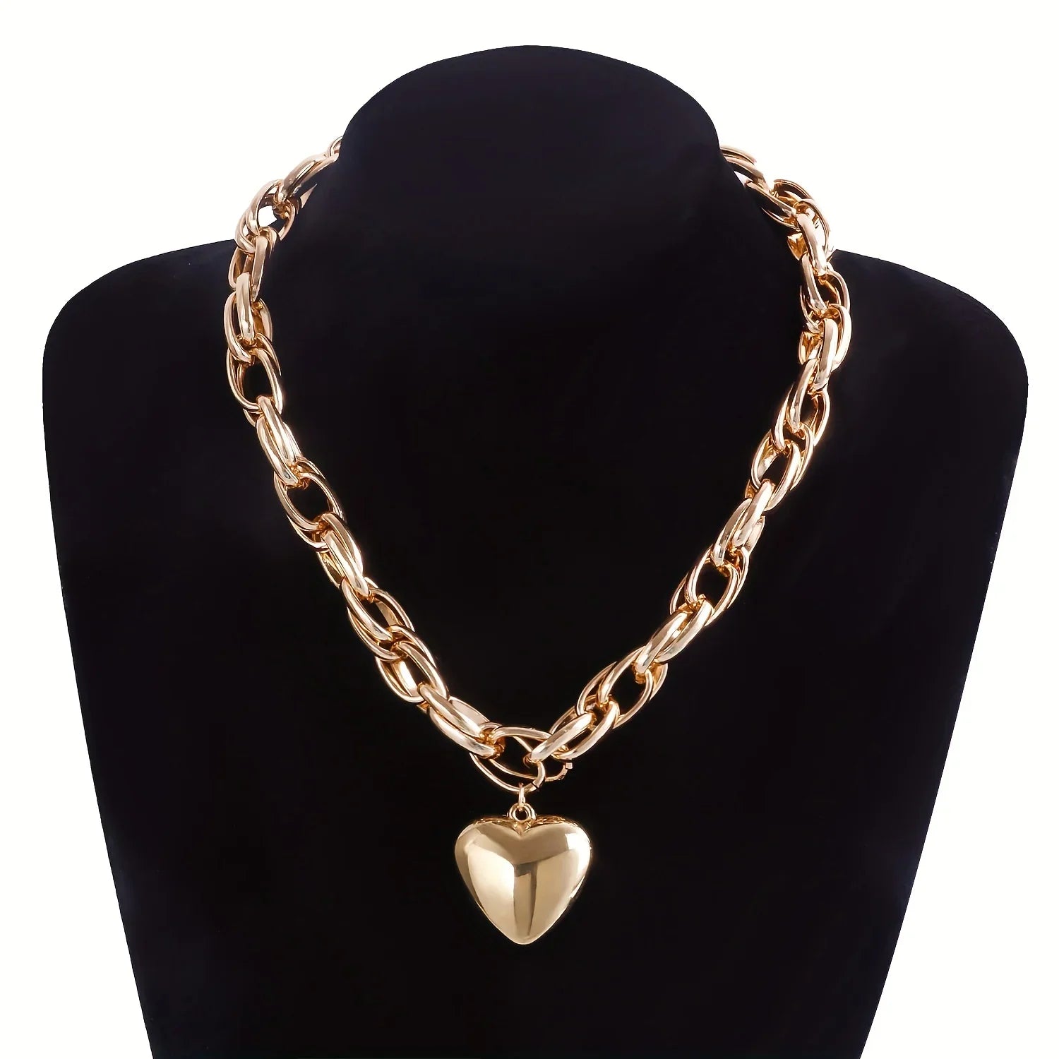 Punk-Herz-Anhänger-Halskette Trendige Kette Steampunk-Halskette Valentinstag Geschenk | tif-shop24.de