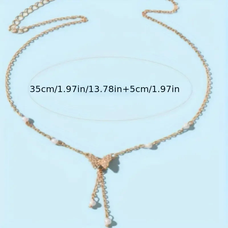 Trendige Kunstperlen-Schmetterlings-Schlüsselbeinkette Kreative Halskette Valentinstag Geschenk | tif-shop24.de