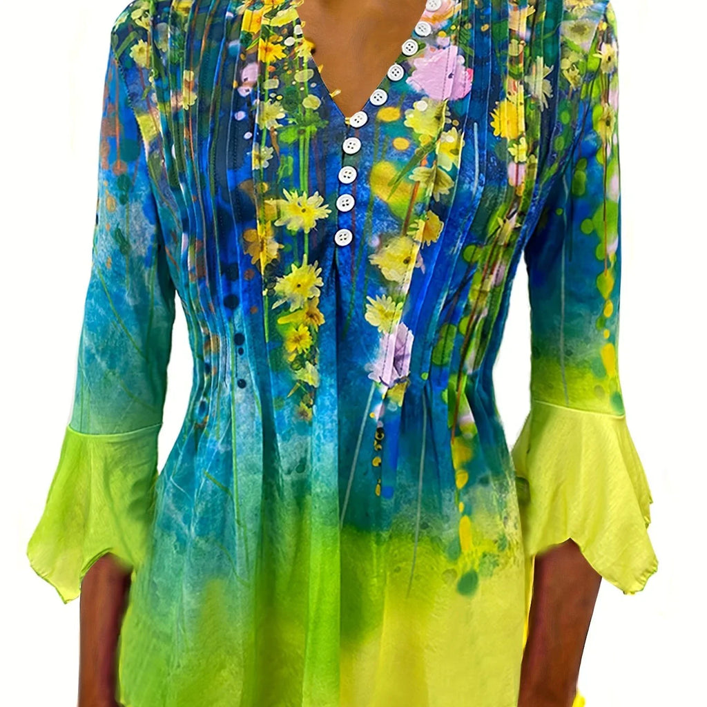 Mit Biesen Und Knopfleiste Vorne, Lässiges Oberteil Mit Unregelmäßigen Bündchen Für Frühling Und Herbst - tif-shop24.de