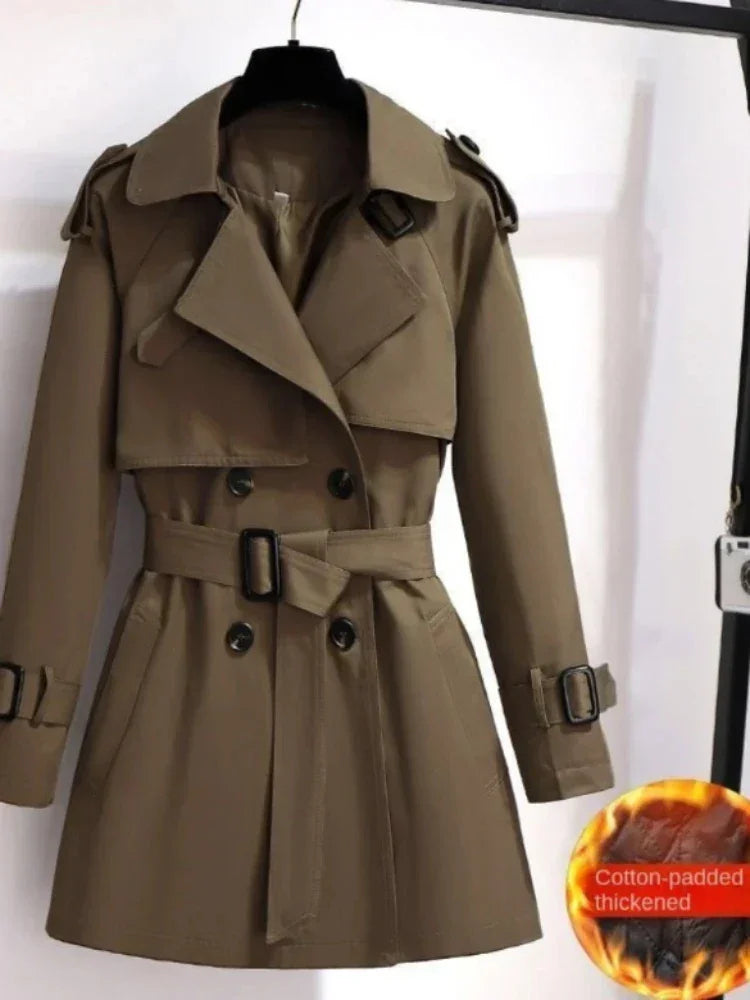 Neu Trenchcoats Vintage Elegante Mode Zweireihig Lose Streetwear Kurze Mantel | tif-shop24.de